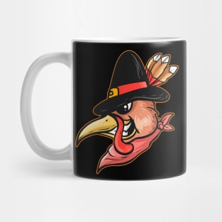 Kawaii Saucy Turkey With Pilgrims Hat And Scarf Thanksgiving Mug